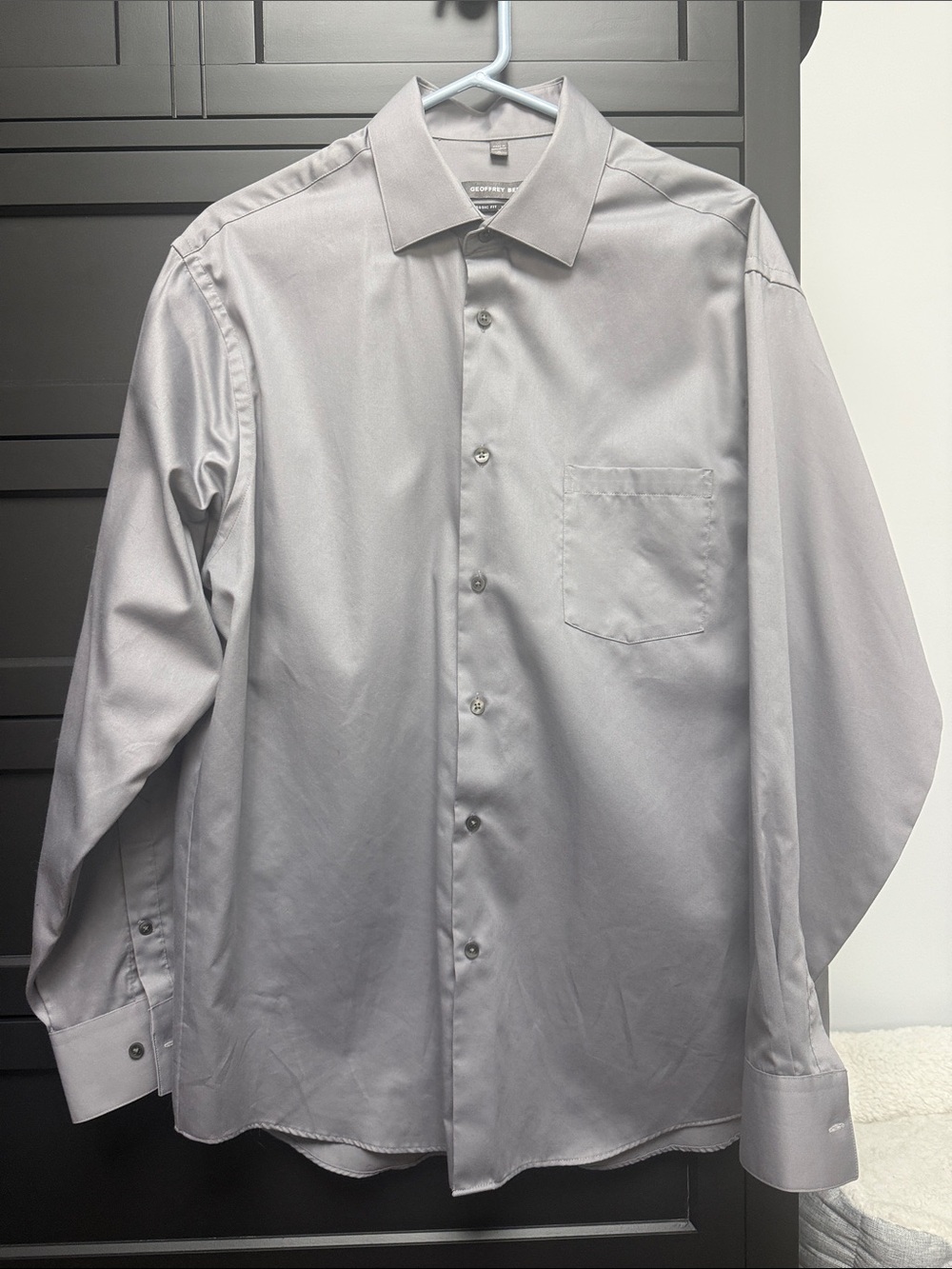Geoffrey Beene Silver-Gray Long-Sleeve Dress Shirt